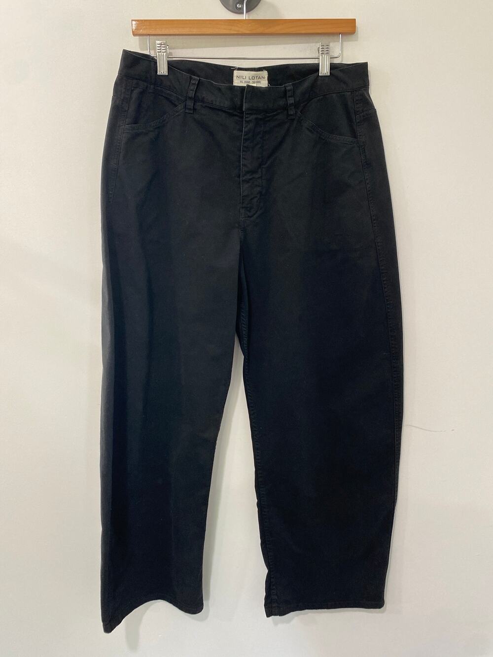 Nili Lotan Barrel Leg Pants Black Size 8